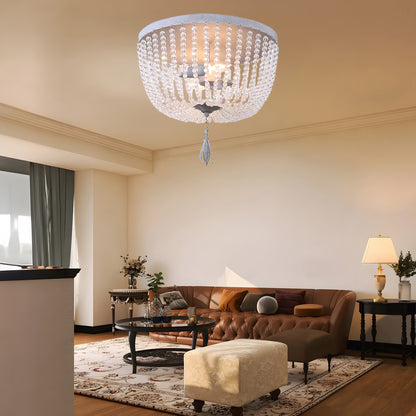 Dauphine Crystal Eclectic Metal Ceiling Light