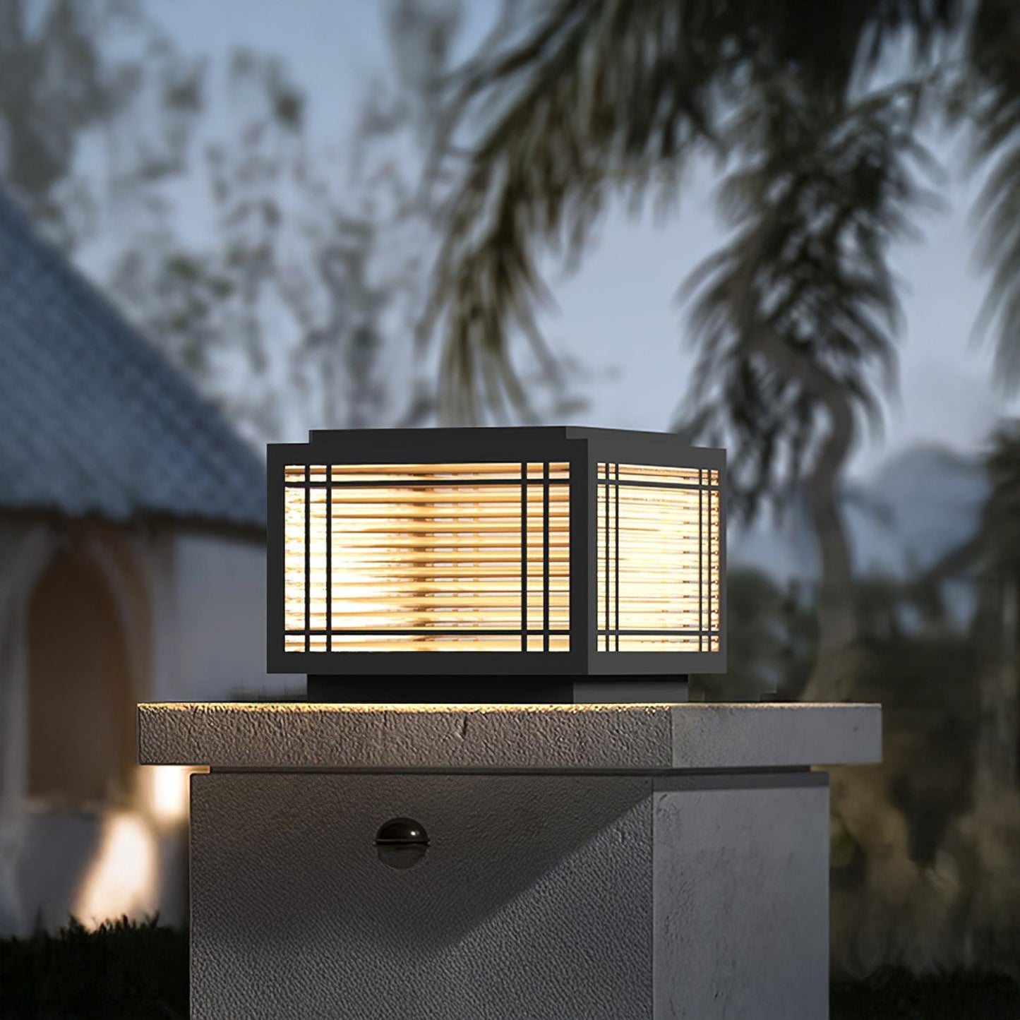 Deck Art Deco Crystal Outdoor Post Light