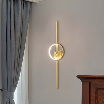 Deer Wall Luxury Brass Lamp