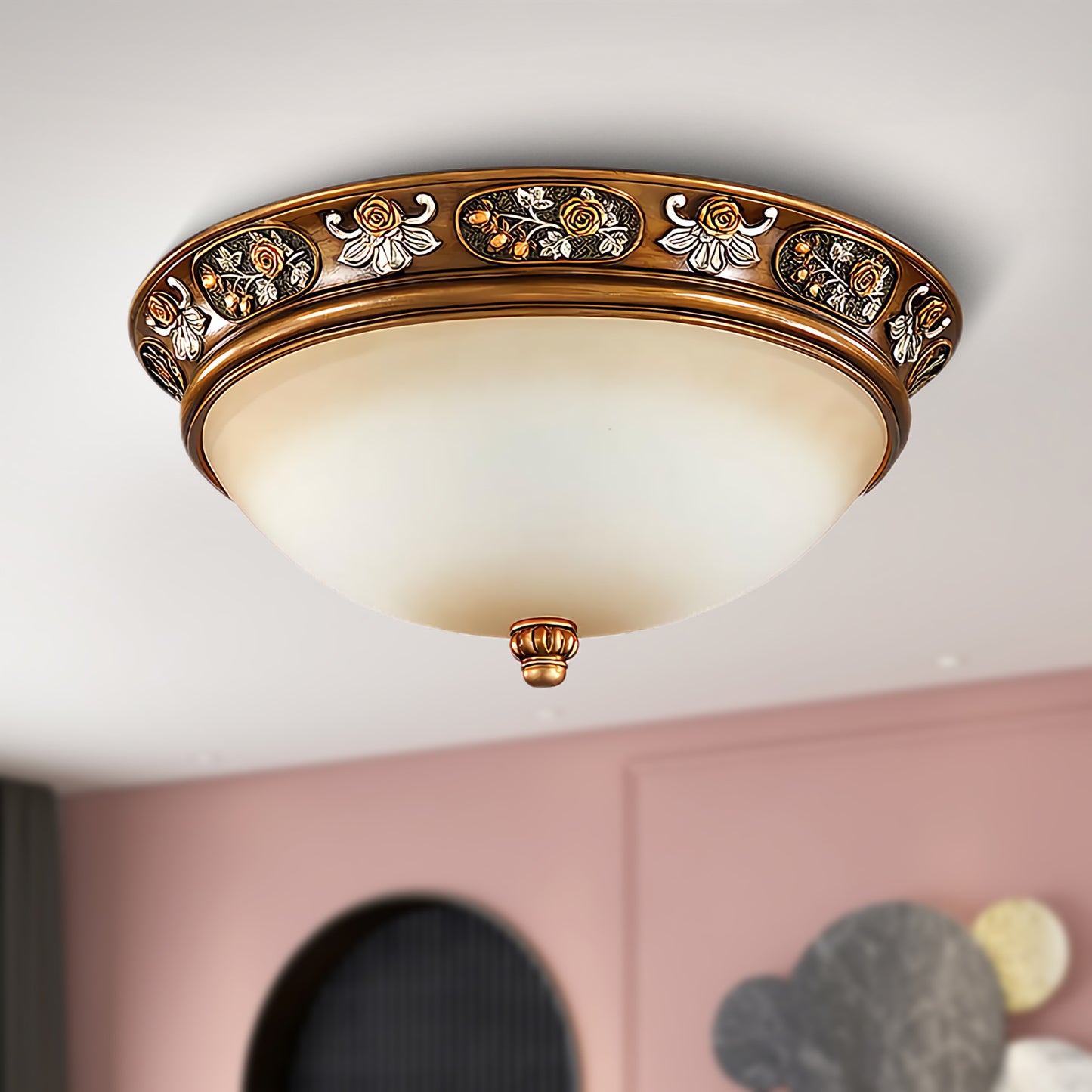 Deltana Resin Recessed Retro Crystal Ceiling Light