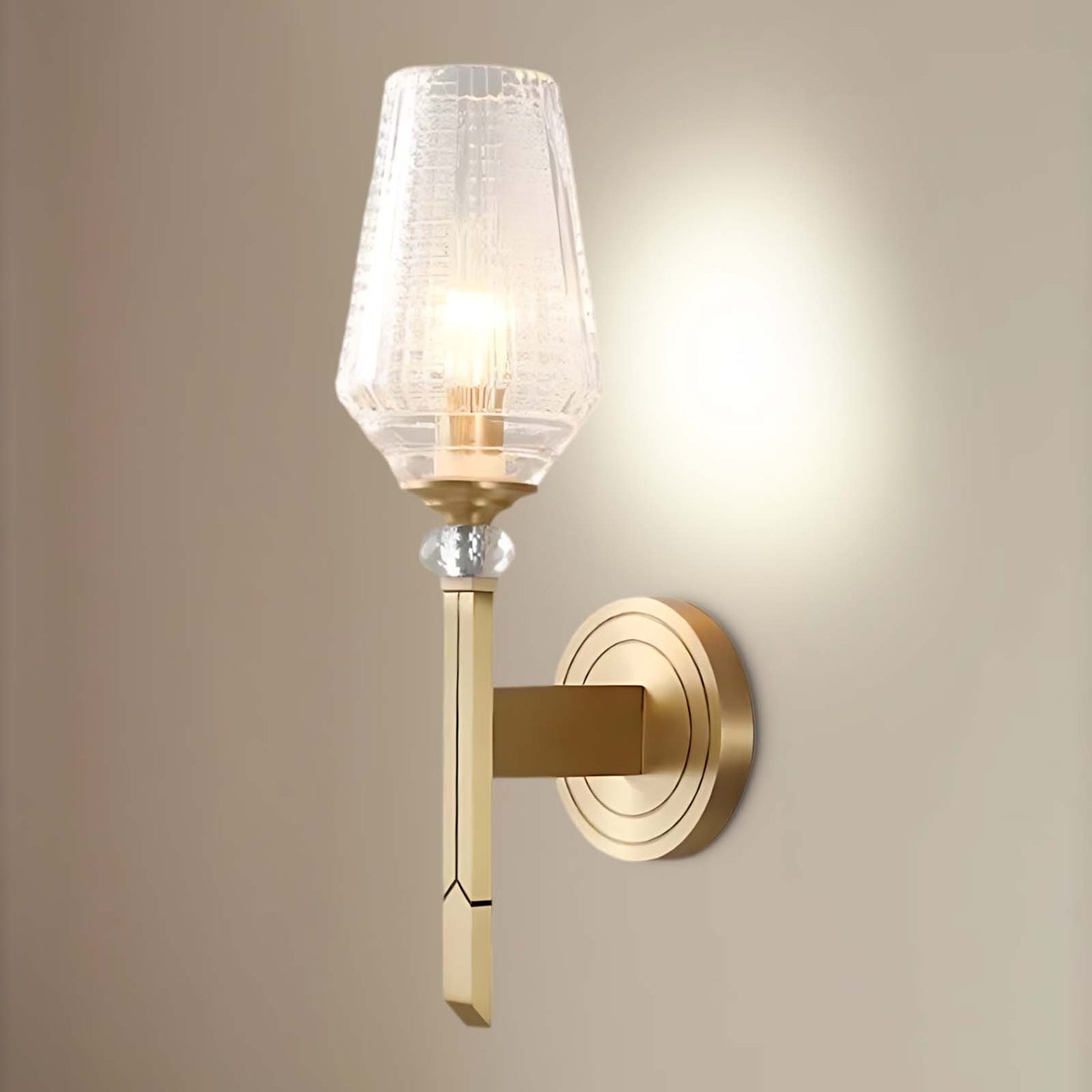 Devora Brass Luxury Crystal Wall Lamp