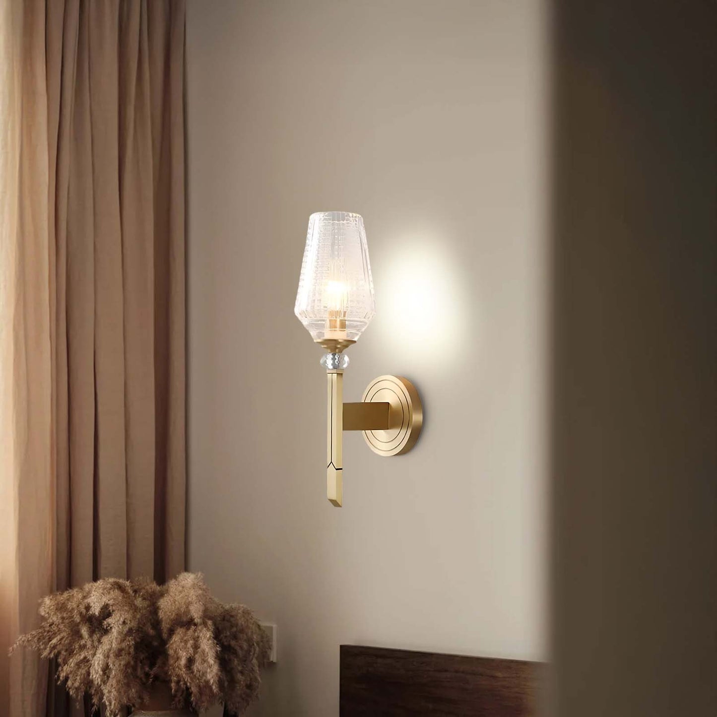 Devora Brass Luxury Crystal Wall Lamp