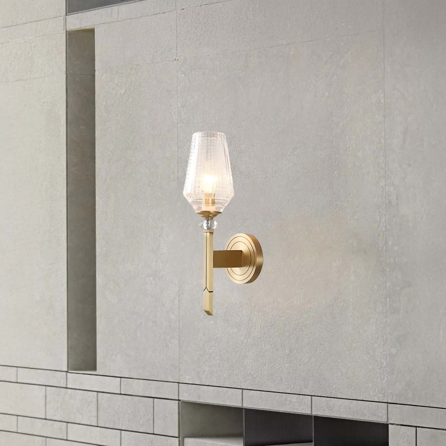 Devora Brass Luxury Crystal Wall Lamp