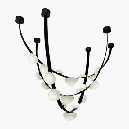 Dew Drops Alabaster Eclectic Metal Chandelier