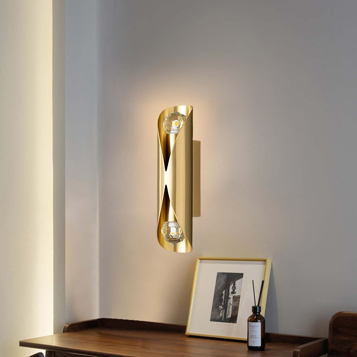 Diamonds Brass Modern Crystal Wall Lamp