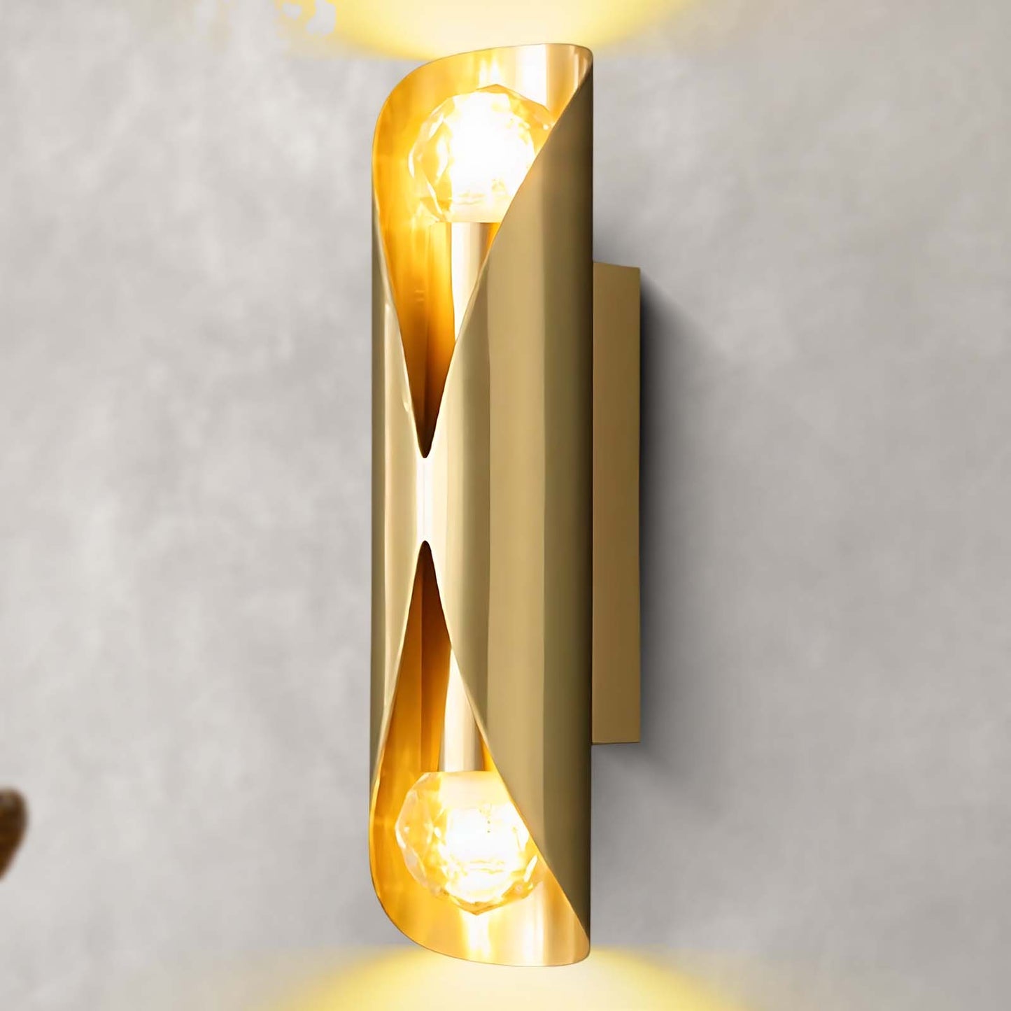 Diamonds Brass Modern Crystal Wall Lamp