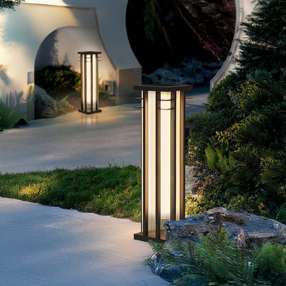 Double Axis Contemporary Metal Outdoor Post Lamp