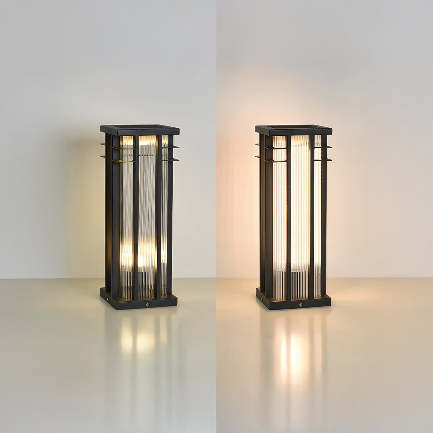 Double Axis Contemporary Metal Outdoor Post Lamp