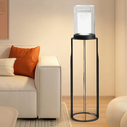 Dual Cylinder Modern Crystal Floor Lamp