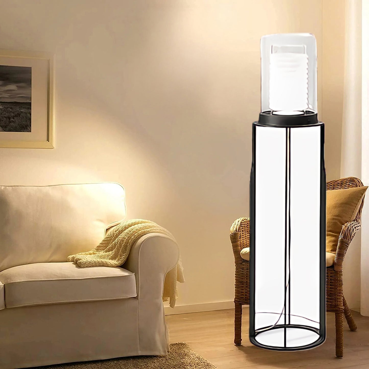 Dual Cylinder Modern Crystal Floor Lamp