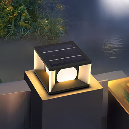 Eclipse Cube Eclectic Metal Outdoor Post Light