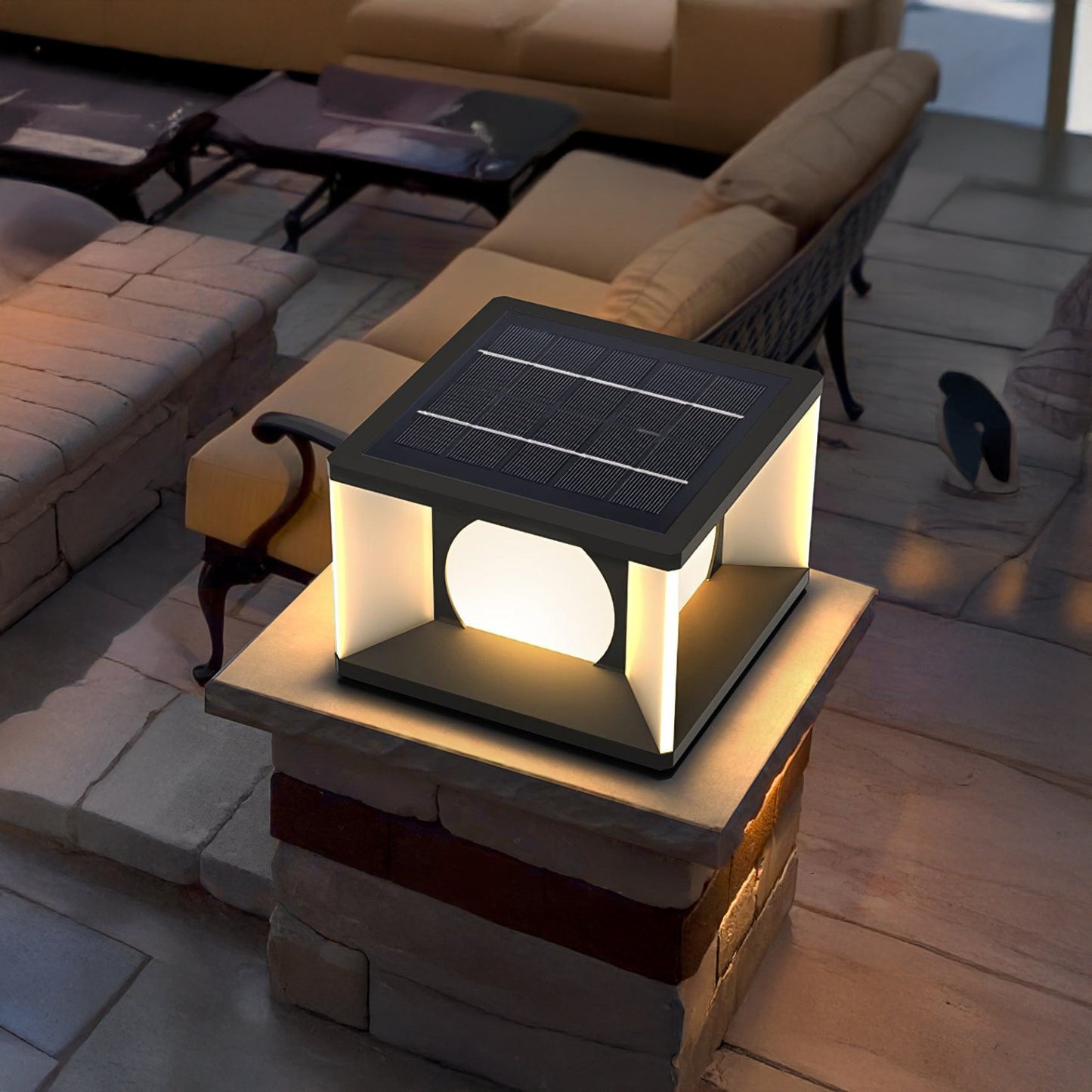 Eclipse Cube Eclectic Metal Outdoor Post Light