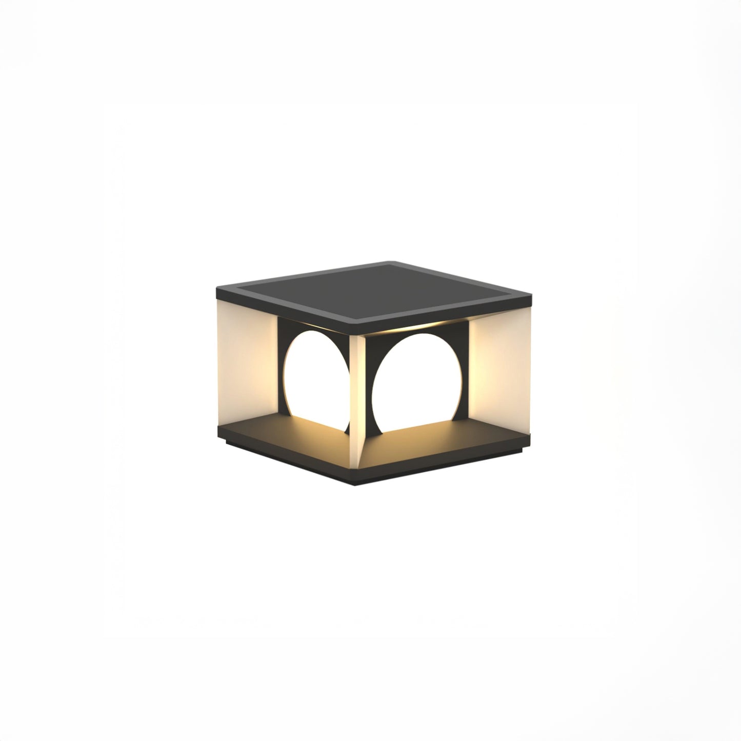 Eclipse Cube Eclectic Metal Outdoor Post Light