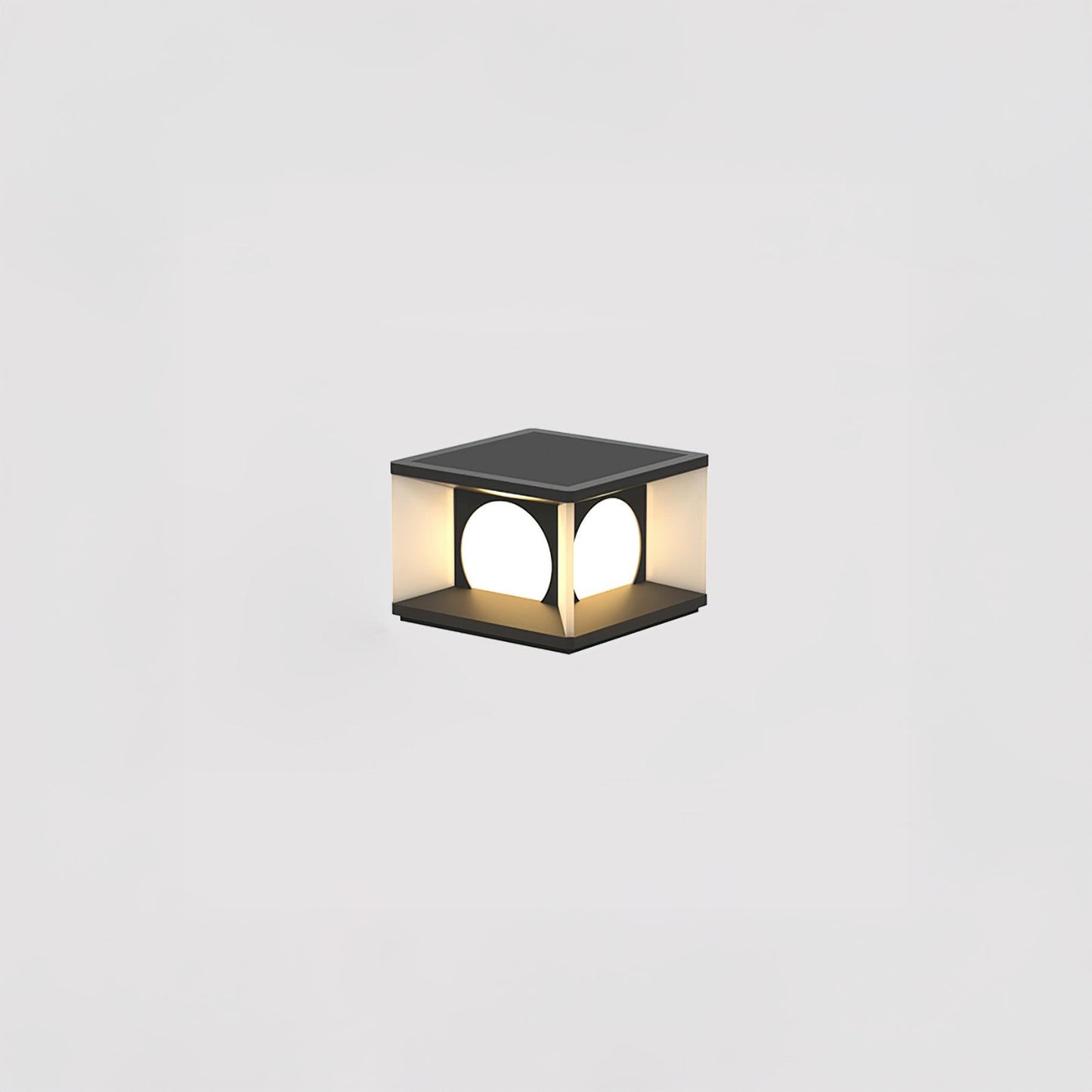 Eclipse Cube Eclectic Metal Outdoor Post Light