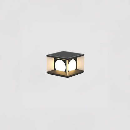 Eclipse Cube Eclectic Metal Outdoor Post Light