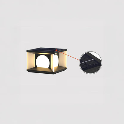 Eclipse Cube Eclectic Metal Outdoor Post Light