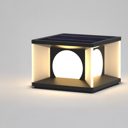 Eclipse Cube Eclectic Metal Outdoor Post Light