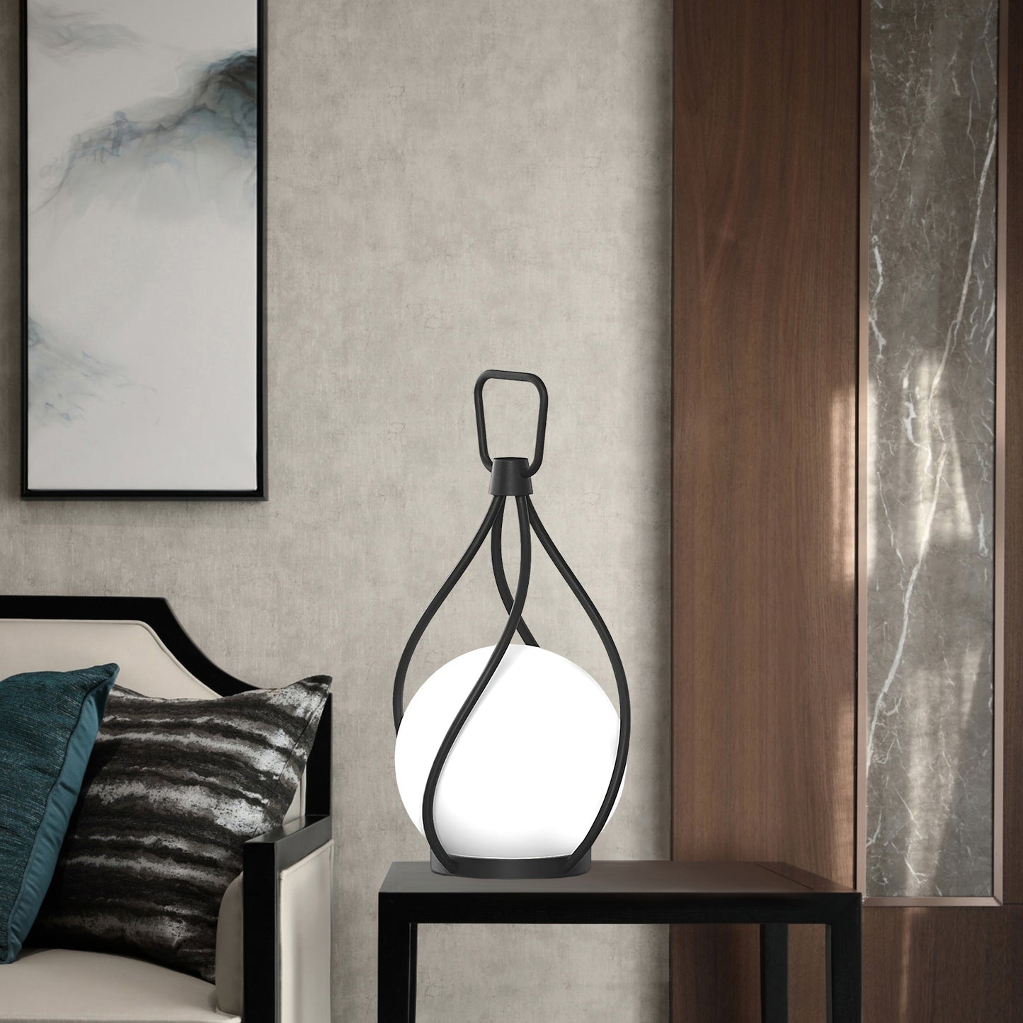 Eclisse Orb Lantern Rechargeable Minimalist Crystal Table lamp