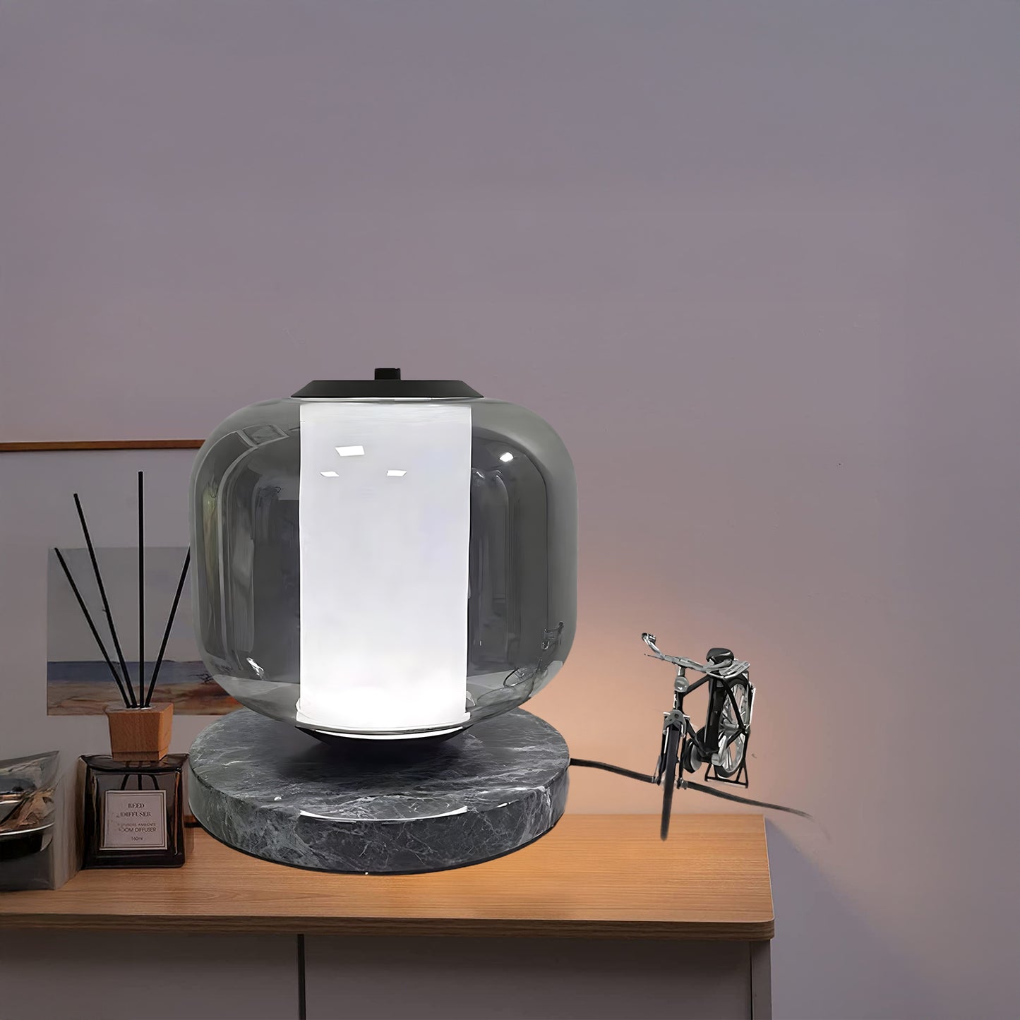 Eira Marble Contemporary Crystal Table Lamp