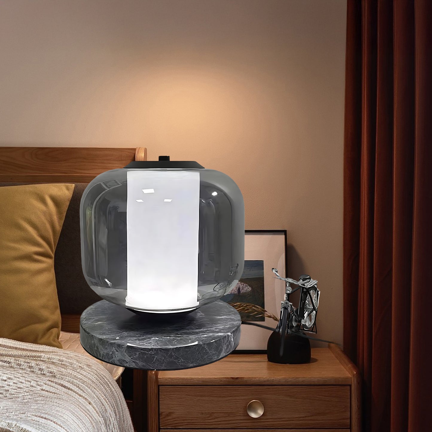 Eira Marble Contemporary Crystal Table Lamp