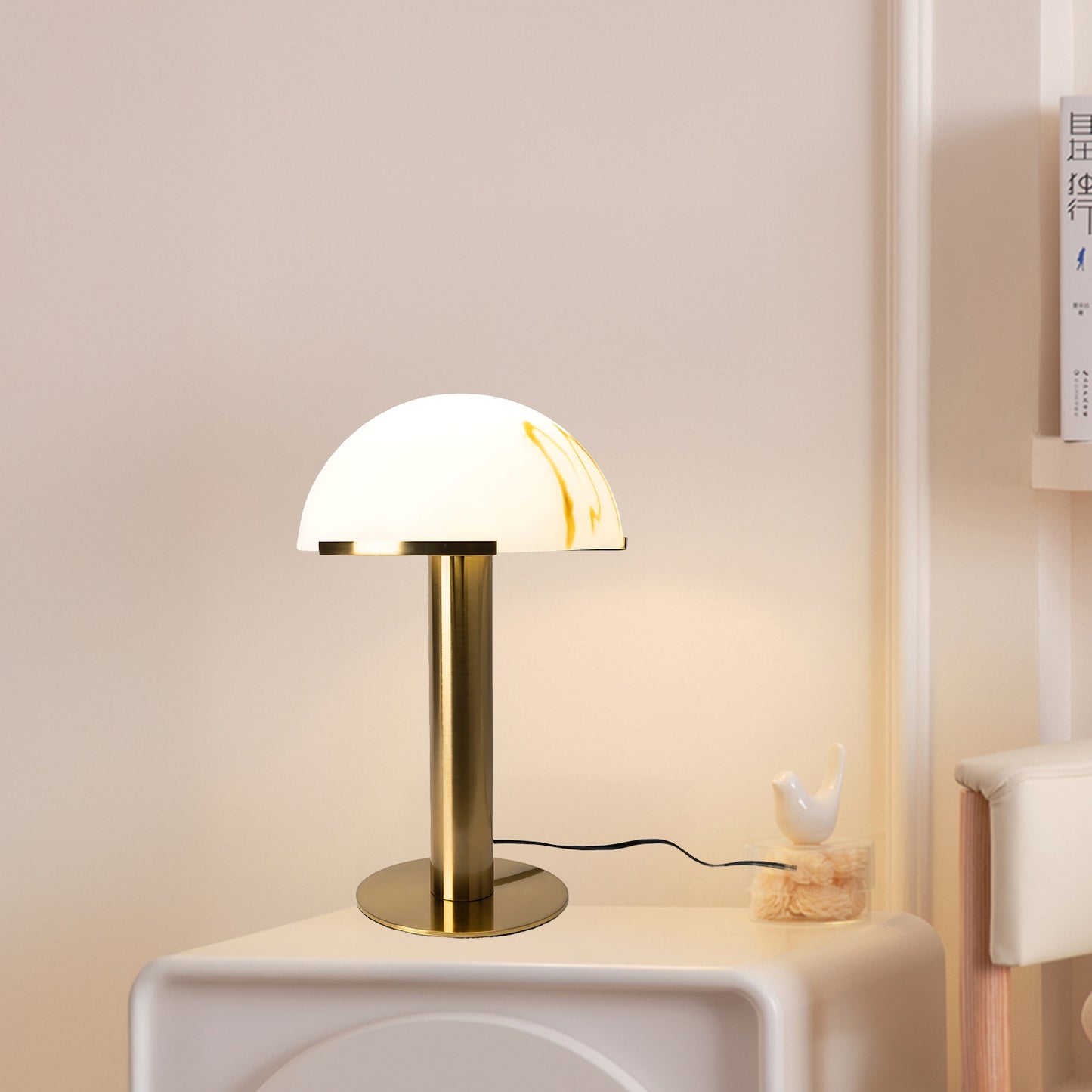 Elegance Alabaster Minimalist Crystal Table Lamp