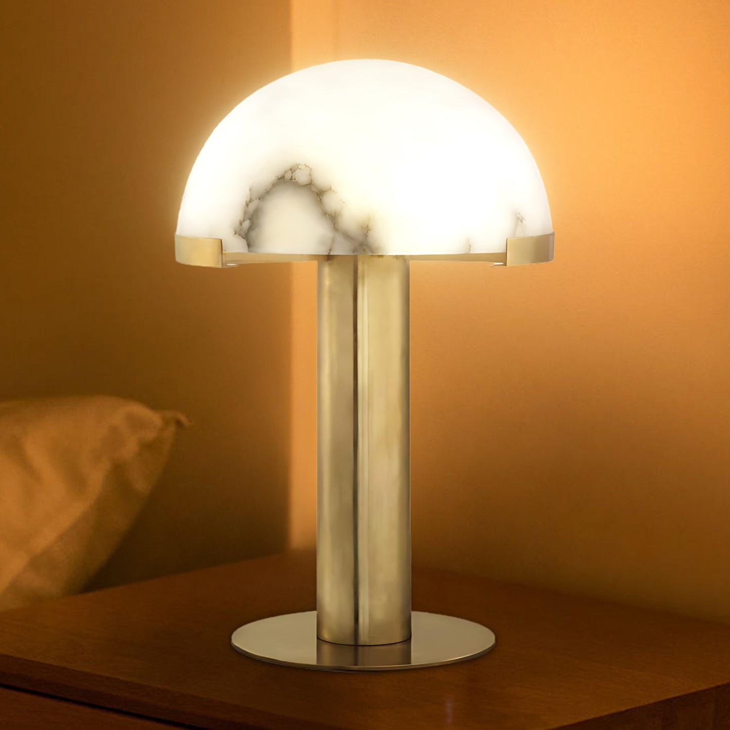 Elegance Alabaster Minimalist Crystal Table Lamp