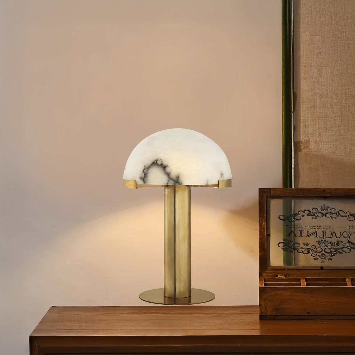 Elegance Alabaster Minimalist Crystal Table Lamp