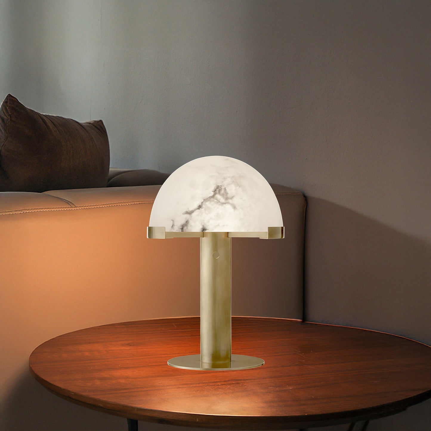 Elegance Alabaster Minimalist Crystal Table Lamp