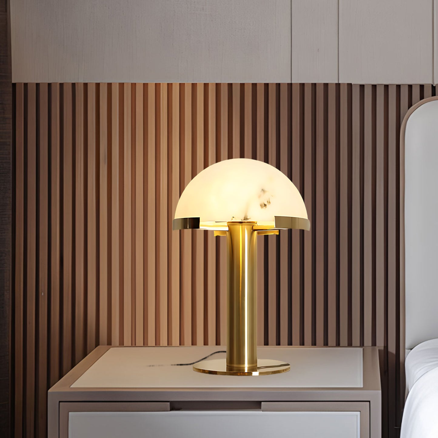 Elegance Alabaster Minimalist Crystal Table Lamp