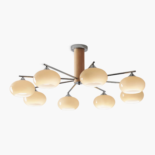 Elliptical Persimmon Minimalist Crystal Chandelier