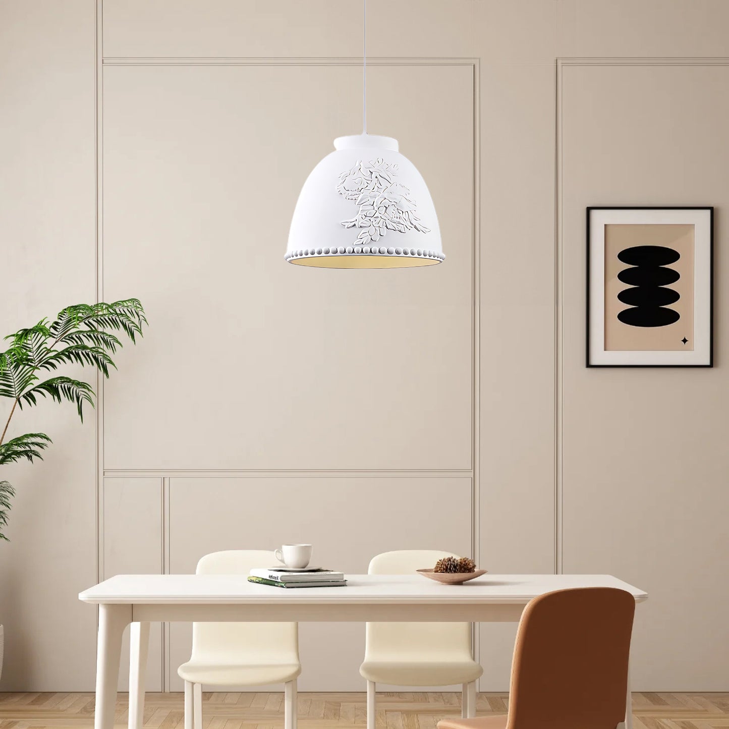 Embossed Flora Modern Metal Pendant Lamp