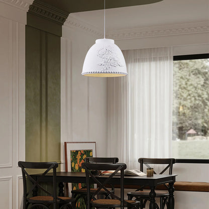 Embossed Flora Modern Metal Pendant Lamp