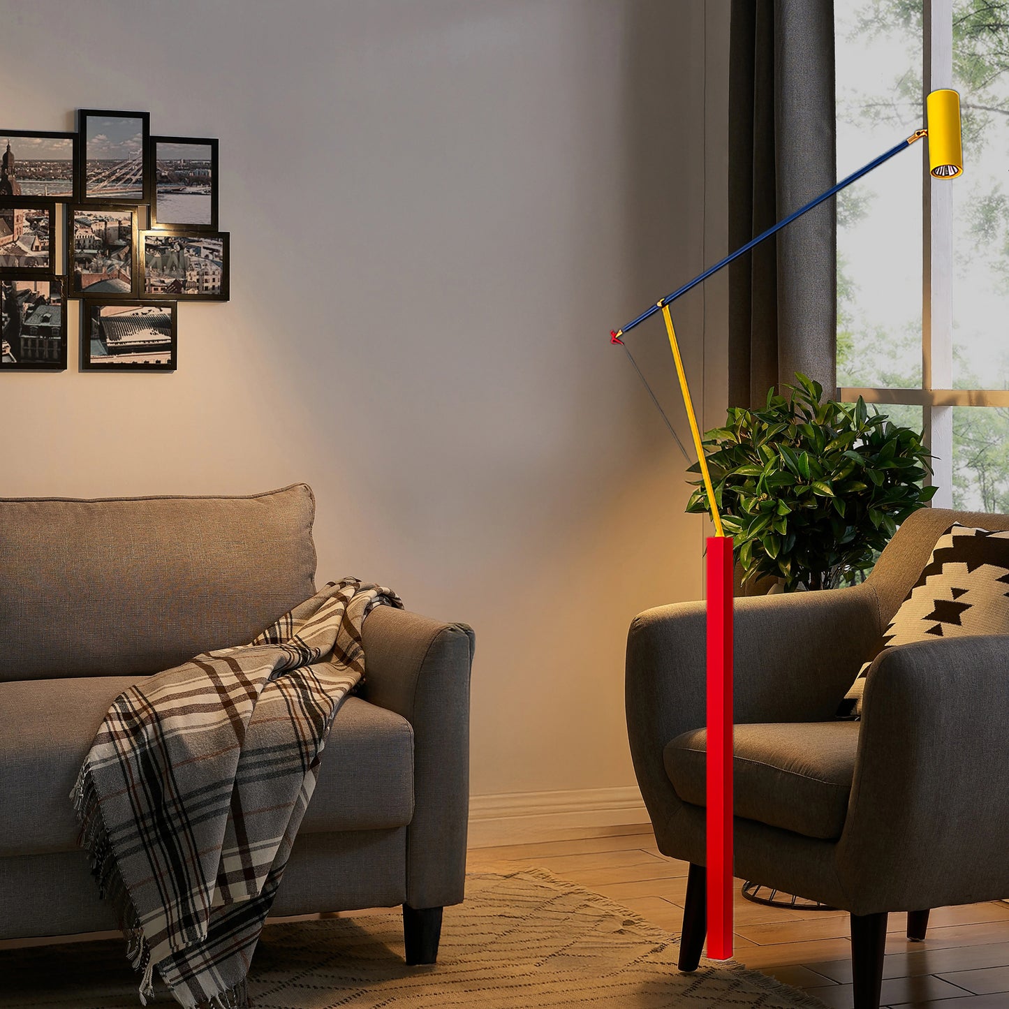 Ettorino Eclectic Metal Floor Lamp