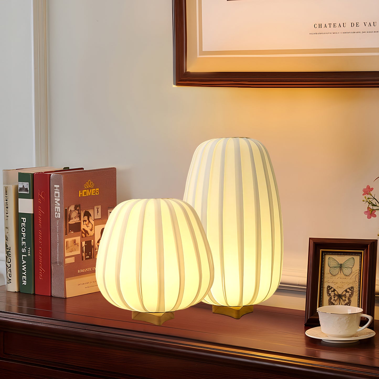 Fabric Minimalist Traditional Wood Table Lamp