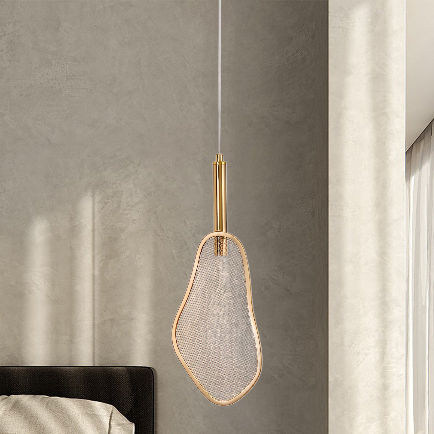 Fan Shape Eclectic Metal Pendant Light