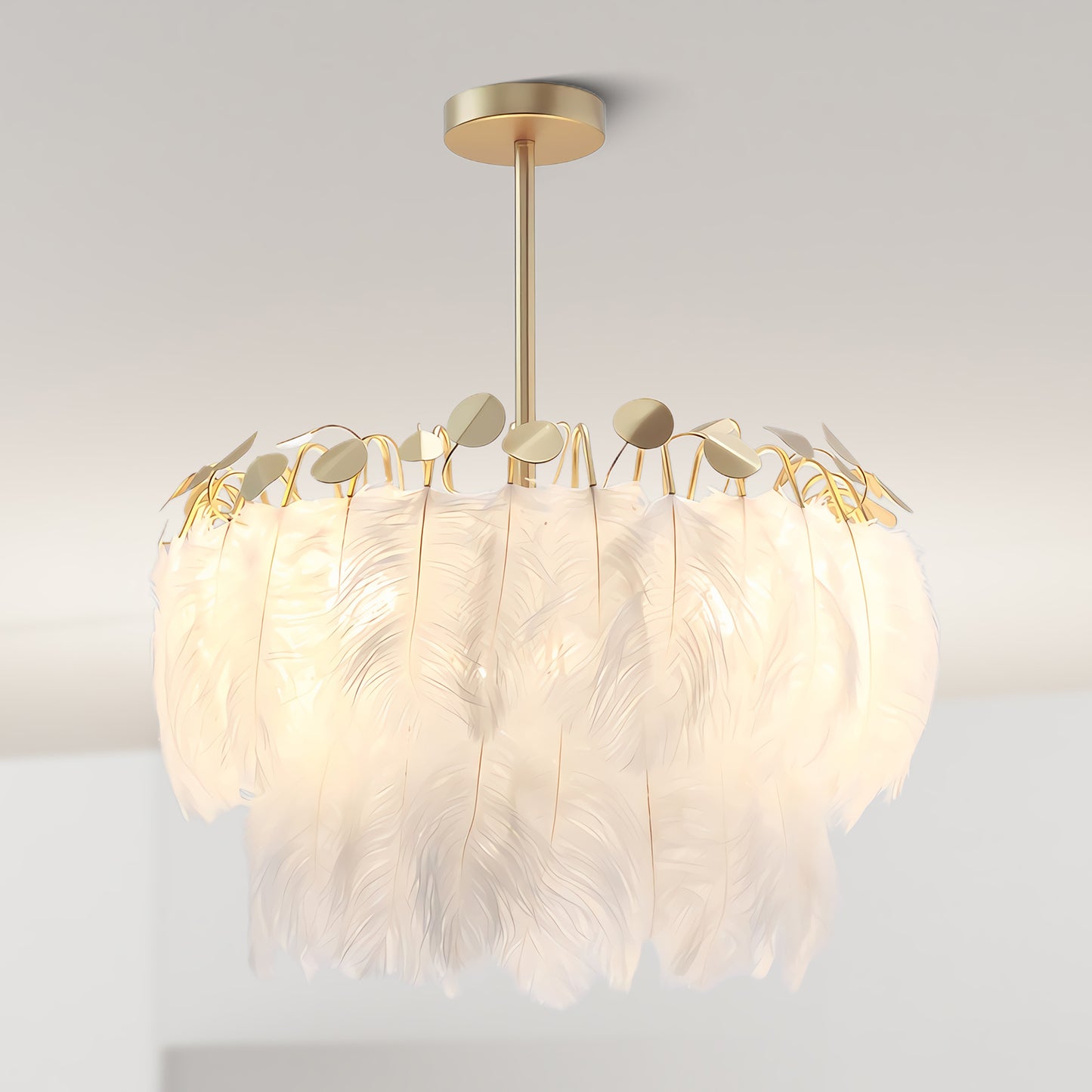 Feather Contemporary Metal Pendant Lamp