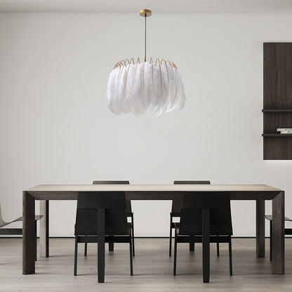 Feather Contemporary Metal Pendant Lamp