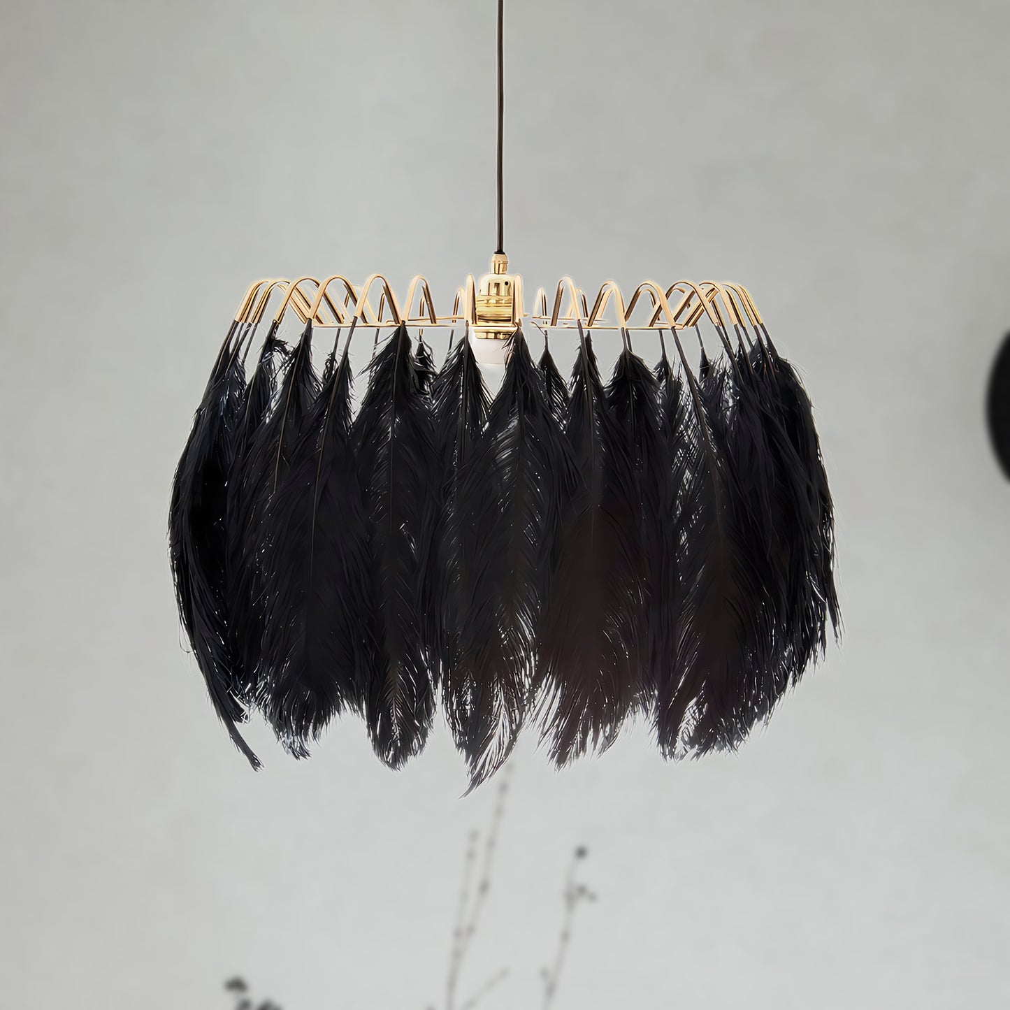 Feather Contemporary Metal Pendant Lamp