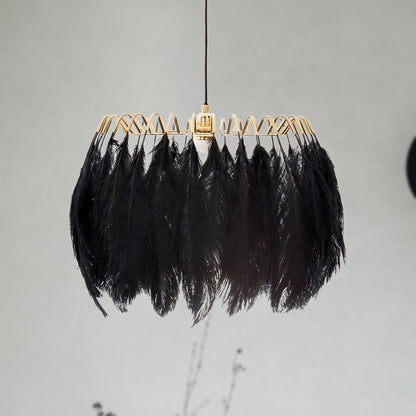 Feather Contemporary Metal Pendant Lamp