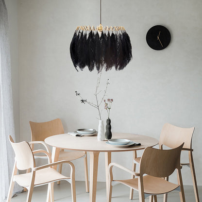 Feather Contemporary Metal Pendant Lamp