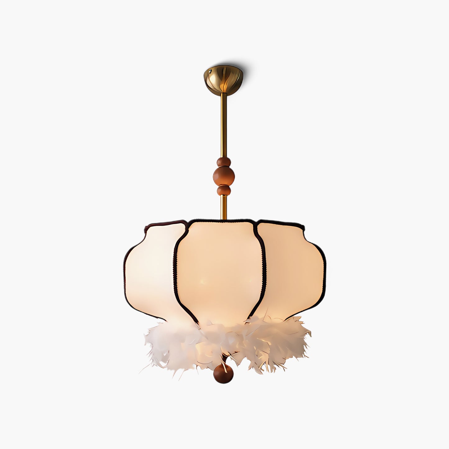 Feathered Lantern Eclectic Metal Pendant Light