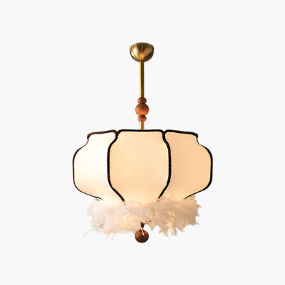 Feathered Lantern Eclectic Metal Pendant Light