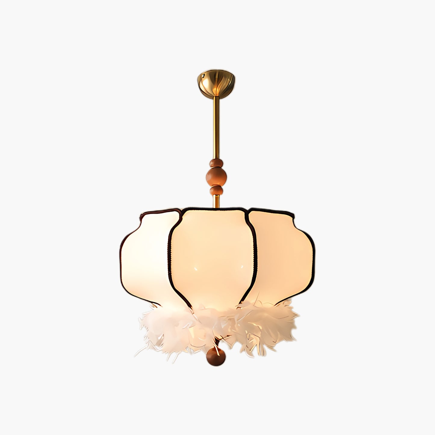 Feathered Lantern Eclectic Metal Pendant Light