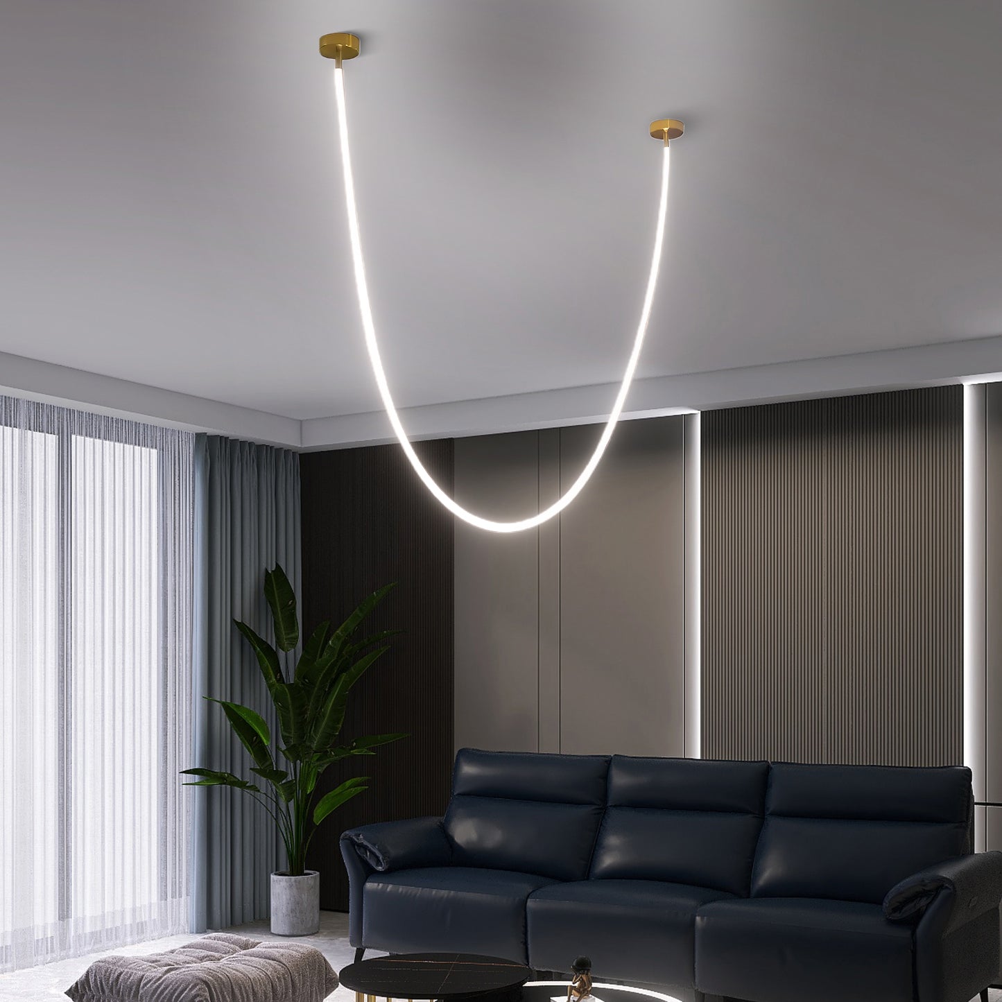 Flexible Curve Modern Metal Pendant Lamp