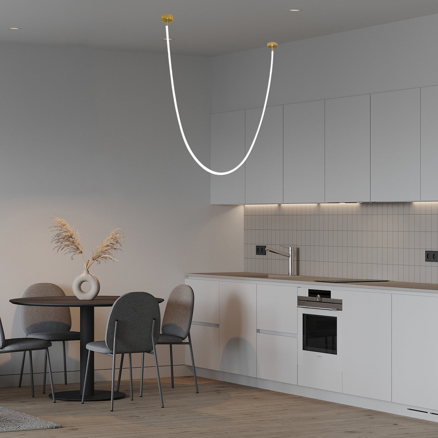 Flexible Curve Modern Metal Pendant Lamp