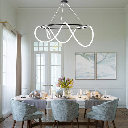 Flexible Linear Curve Traditional Metal Chandelier