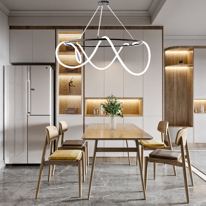 Flexible Linear Curve Traditional Metal Chandelier