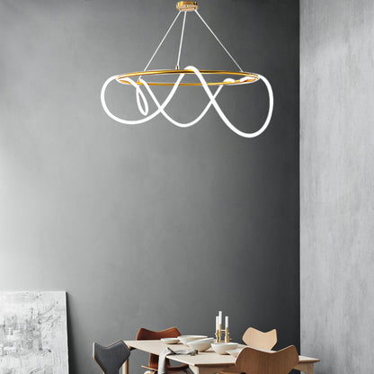 Flexible Linear Curve Traditional Metal Chandelier