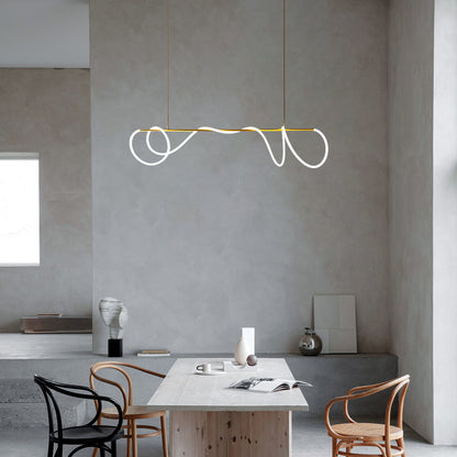 Flexible Linear Curve Traditional Metal Chandelier