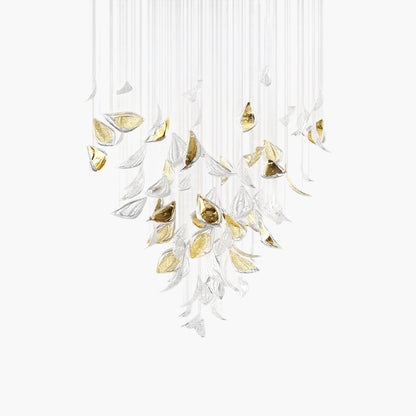 Floating Leaves Eclectic Crystal Chandelier